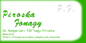 piroska fonagy business card